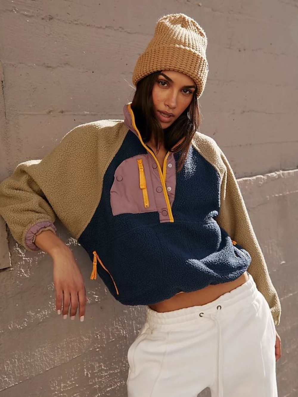 Free People Movement Hit The Slopes Color Block Fleece Jacket